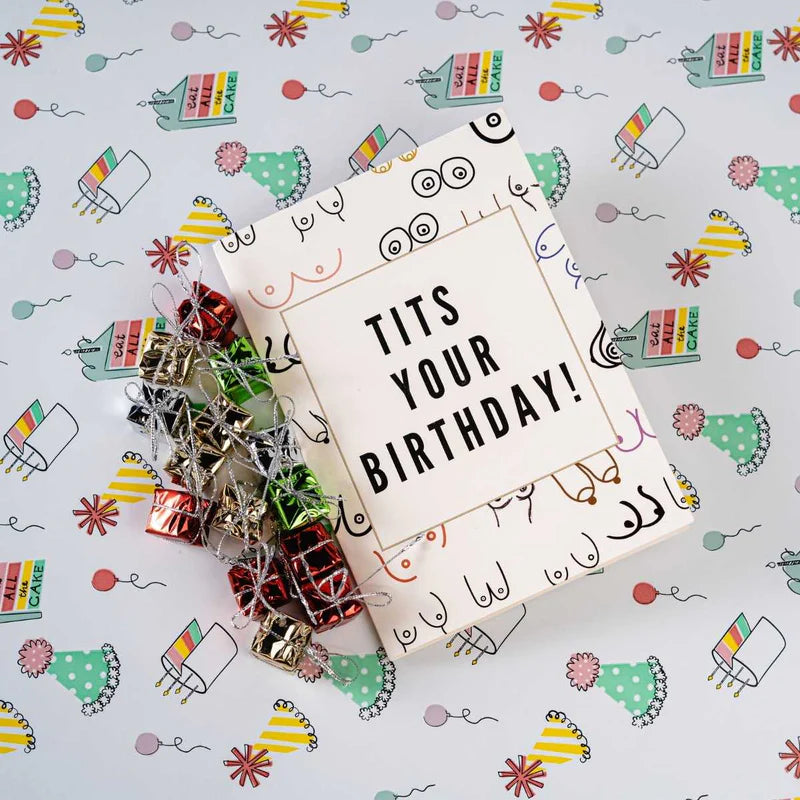 Endless "Tits Your Birthday" Card With Glitter